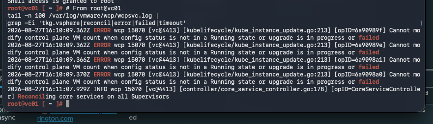 Supervisor controller logs showing Kubernetes API timeouts and leader-election loss