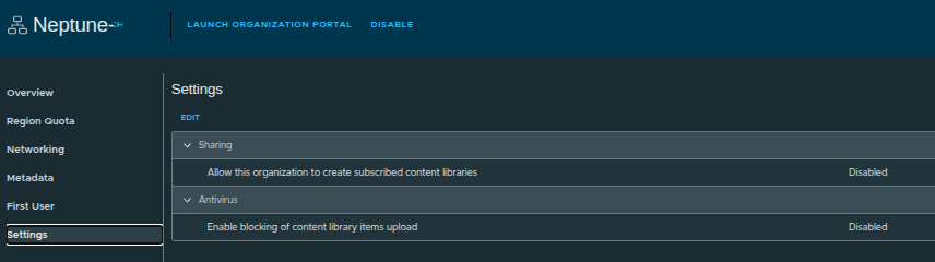 Organization Settings