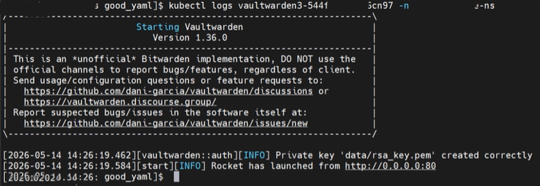 Vaultwarden logs placeholder